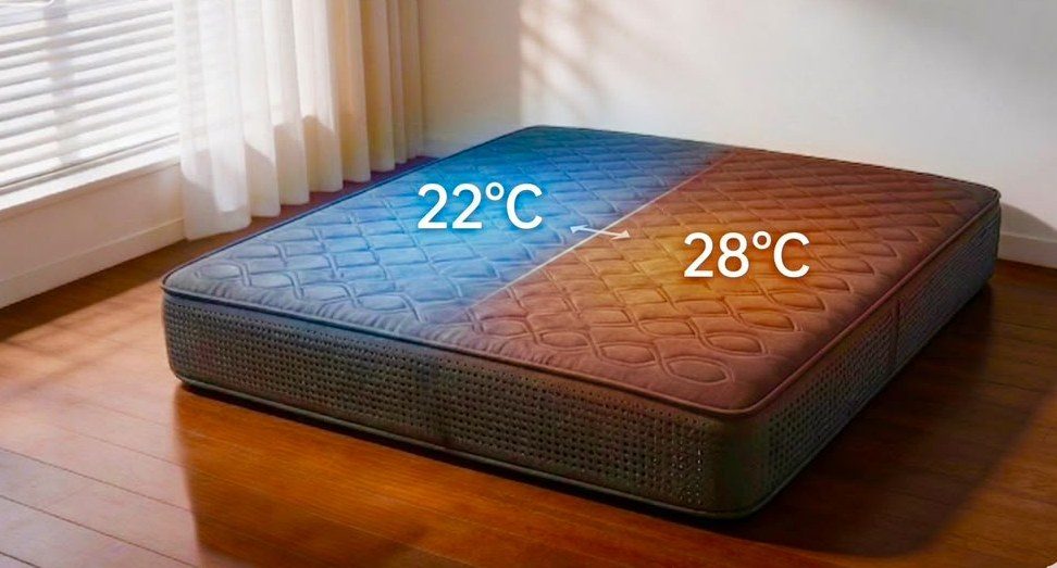 One bed with two independent temperature zones