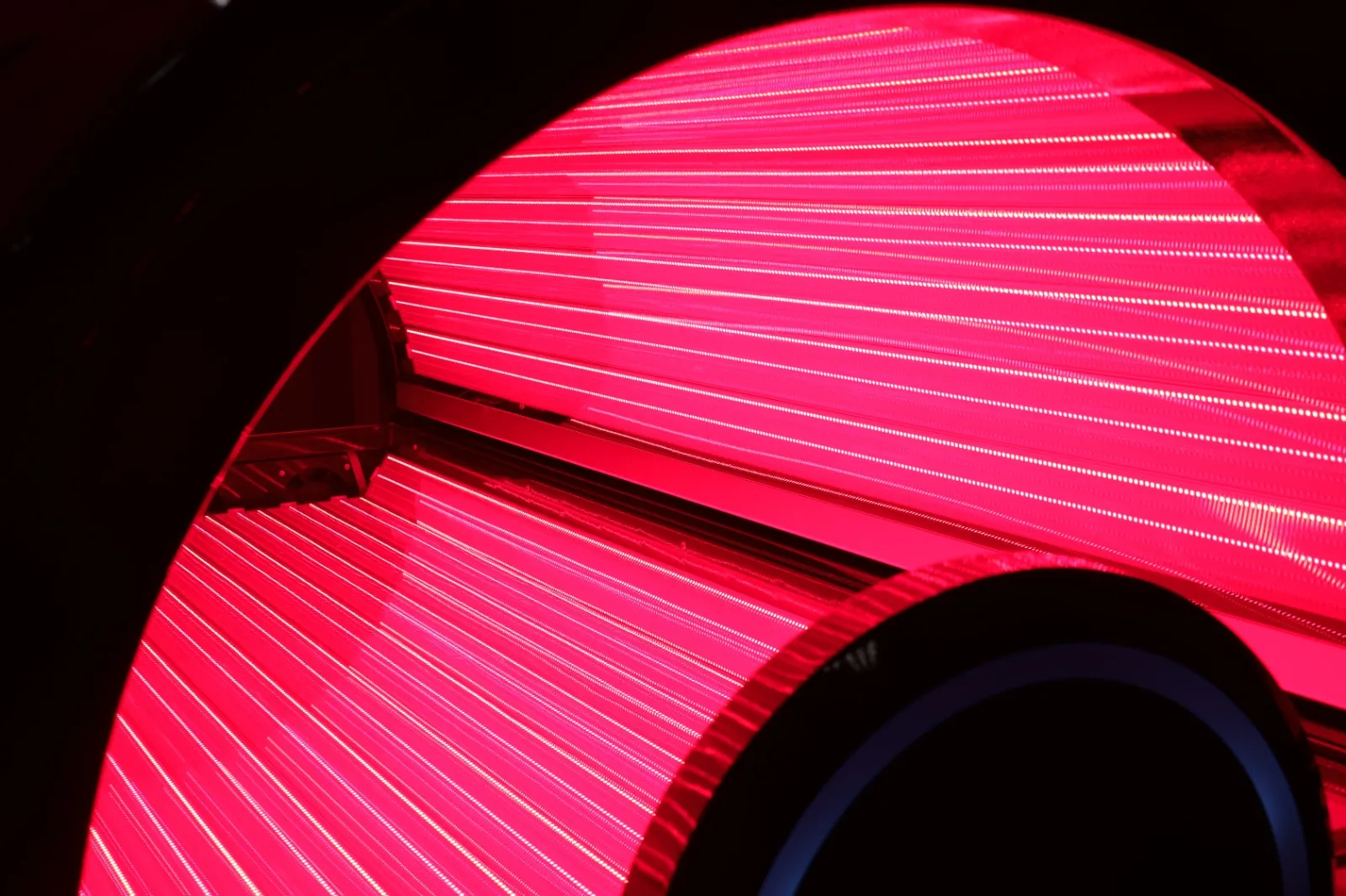 Close detail of the LED array inside the canopy.