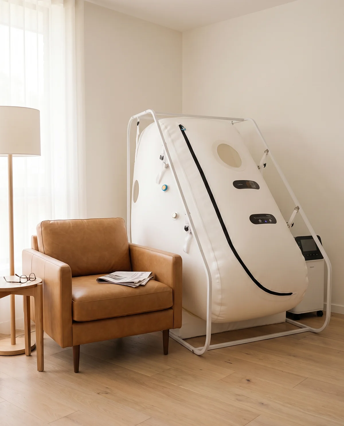 The Haven Rise standing beside an armchair of a similar footprint.